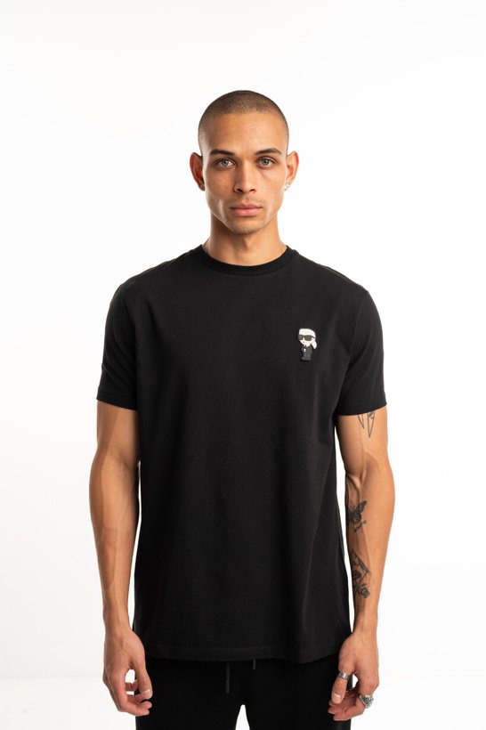 Model wearing the Karl Lagerfeld crewneck tee